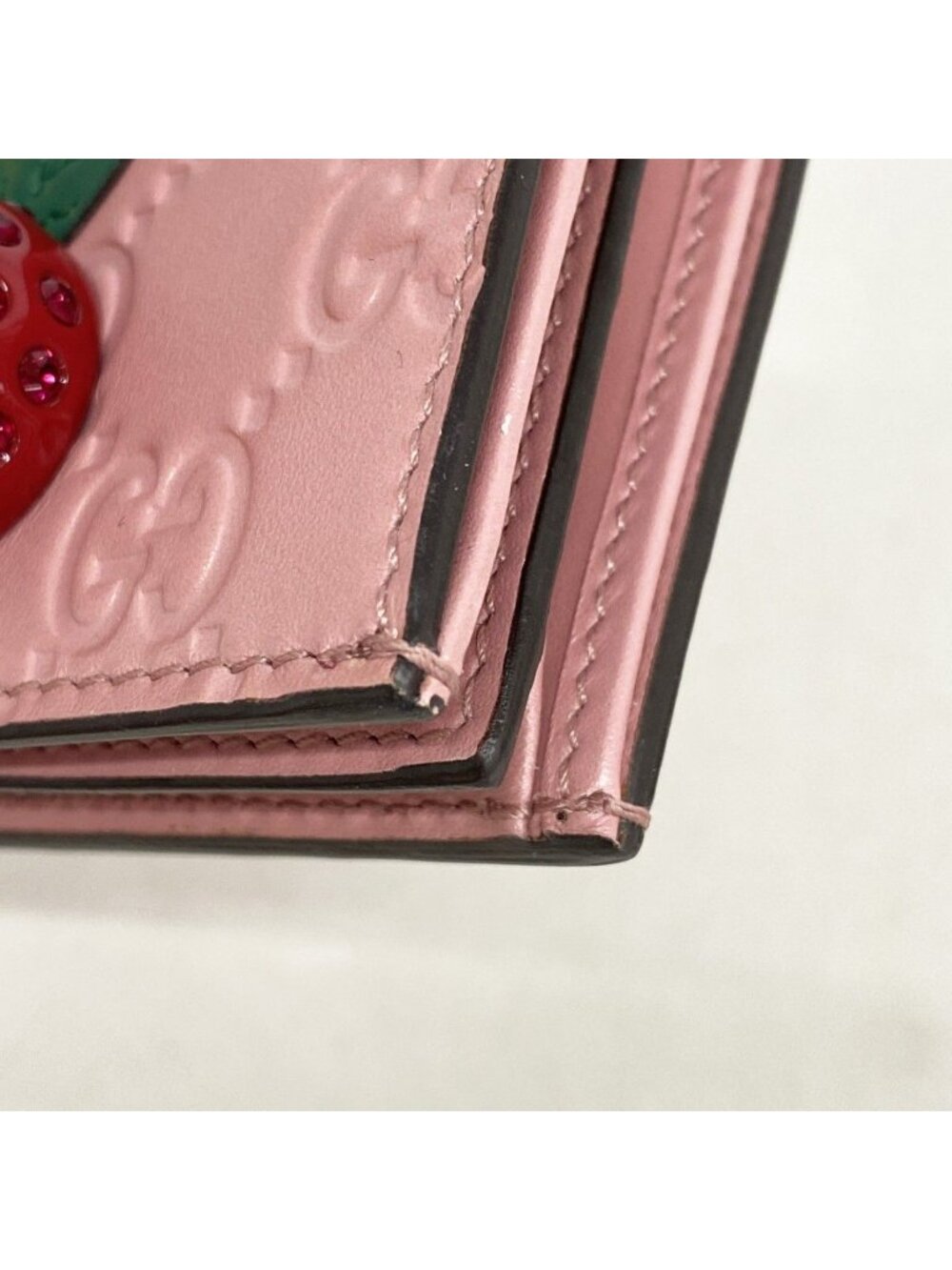 Gucci Wallet Guccissima Cherry Leather Pink Gold - Picture 5 of 7
